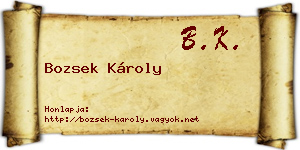 Bozsek Károly névjegykártya