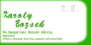 karoly bozsek business card