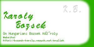 karoly bozsek business card